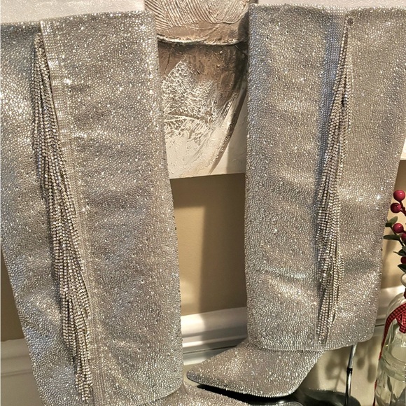 Steve Madden Sanya Stiletto Rhinestone Boots NWB - Picture 3 of 5